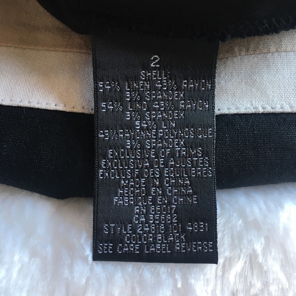 GUC Bebe Linen Colorblock Mini Skirt, Black/White - Picture 6 of 7